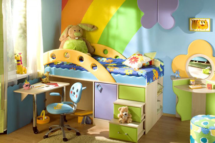 Интерьер детской комнаты - для двоих детей
